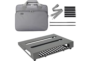 SOYAN 14" x 10.6" Guitar Pedal Board with Power Supply Cradle, Carrying Bag Included, Senior Ash (SPB-14GY)