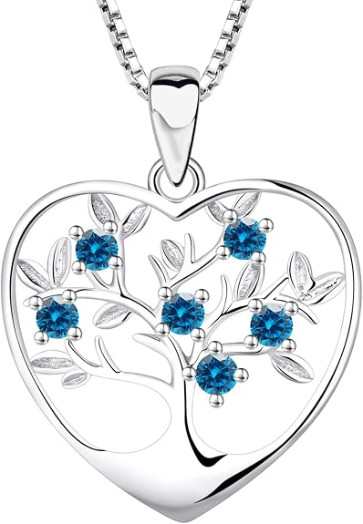 Baum Des Lebens Halskette 925 Sterling Silber - Mit Grünen Zirkonia, Hypoallergen, In Geschenkbox, Für Damen & Herren
