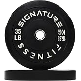 Signature Fitness 2-Inch Cast Iron Barbell Set, Including Multiple LBS Weight Plates and 6FT Barbell Set, Multiple