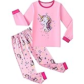 CARETOO Girls Pajamas Kids Cotton Pajama Sets 2-Piece Long Sleeve Pjs Comfy Girls Sleepwear for 4-12 Years