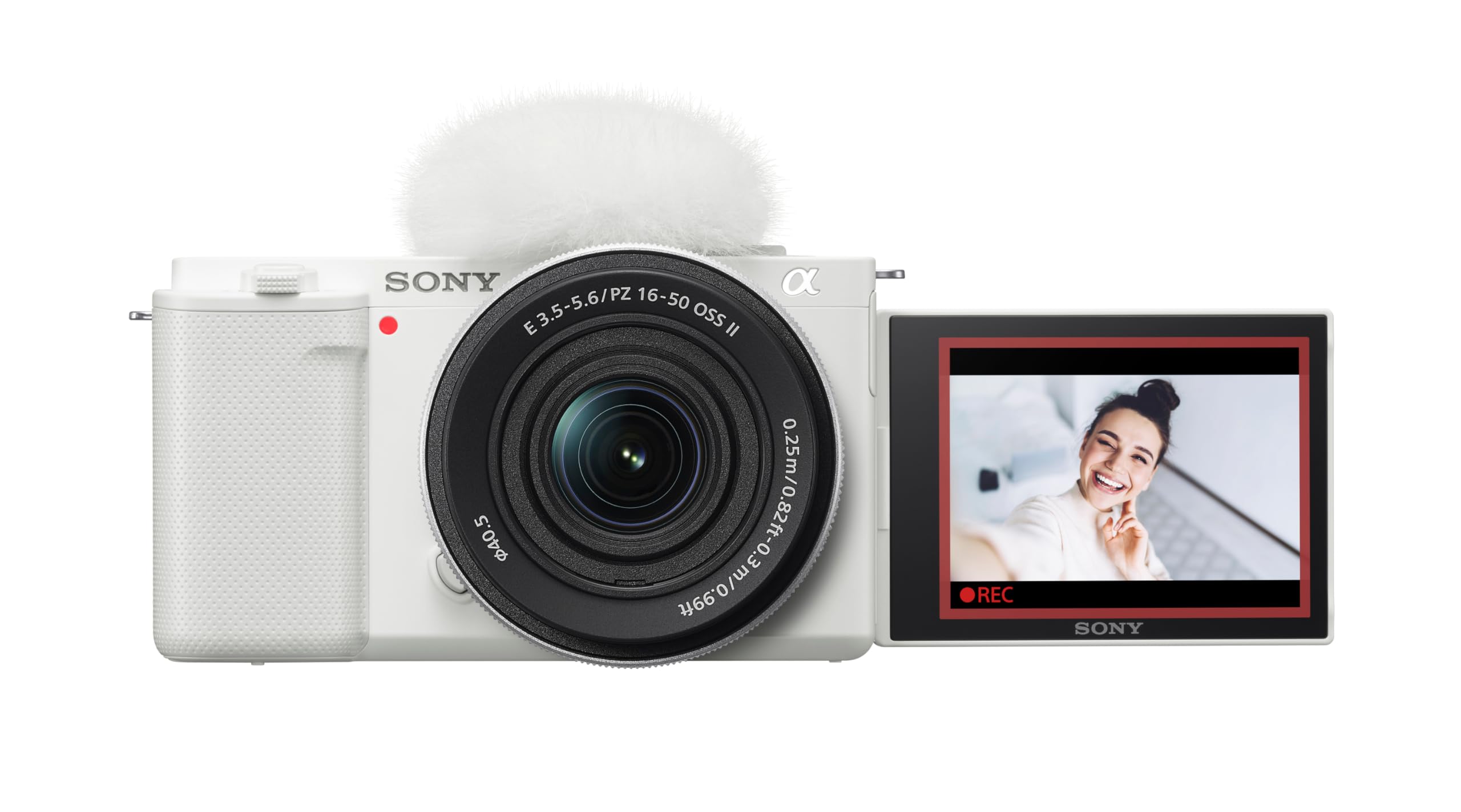 Sony Alpha ZV-E10 - APS-C Interchangeable Lens Mirrorless Vlog Camera Kit - White, ZVE10KW
