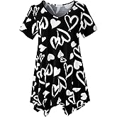 LARACE Plus Size Tops for Womens Summer Clothes Short Sleeve Shirts Casual V Neck Tunic Asymmetrical Blouses