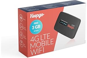 Keepgo Lifetime Mobile Travel WiFi Hotspot w/ 1GB + 2GB Activation add-on | 3G/4G LTE | Data Valid for Life | 100+ Countries | Portable Pocked-Sized Router | Up to 15 Connected Wireless Devices