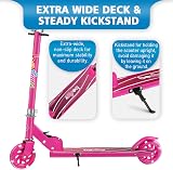 BELEEV Kids Scooter 2-Wheel Folding Height Adjustable 3 Levels Hot Pink view 5