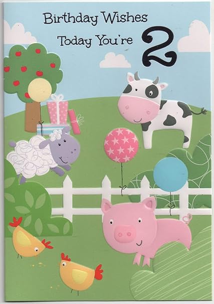 Biglietto Di Auguri Di Compleanno Per Bambina Di Due Anni Amazon It Cancelleria E Prodotti Per Ufficio