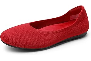 DREAM PAIRS Ballet Flats Shoes for Women, Foldable Knit Women's Flats with Arch Support, Comfortable Shoes for Women Dressy Casual Work Office