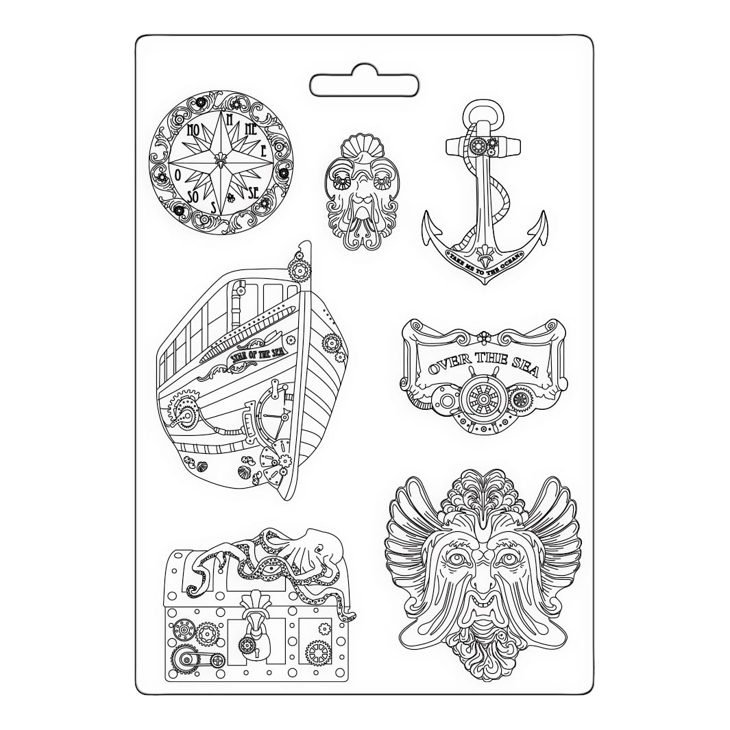 Stamperia Soft Mould A4 Songs Sea, 0, One Size