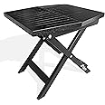 Melino Wooden Folding Table, Acacia Wooden Small Table for Indoor and Outdoor uses, Weather Resistant and Fully Assembled (Black)