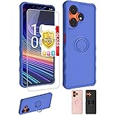 jioeuinly Celero3 5G+Plus 2024 Case Compatible for Boost Mobile Celero5G+ 2024 Phone Case Celero 5G+ Cover [with Tempered Glass Screen Protector][ 2MM Thickening Super Protection][Ring Support] Blue
