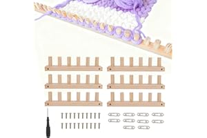 Penitue 6pcs Chunky Knit Blanket Loom, 180cm/70.9in Thick Wooden Blanket Loom with Screwdriver & Assembly Tools for Beginners