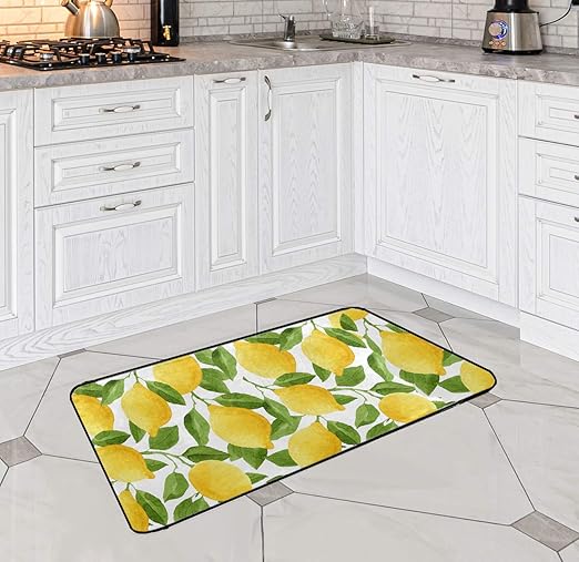 Amazon.com: ZOEO Lemon Bath Runner Rug Yellow Lime Tree Non Slip 