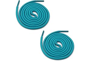 TOPTIE 2 Pairs Round Shoe Laces for Boots, 3/16" Polyester Rope Shoestrings for Outdoor Sport Hiking - 26 Colors 6 Lengths