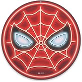 Open Road Brands Marvel Spider-Man Mask Round Metal Sign | Fun Spider-Man Wall Decor for Man Cave or Movie Room