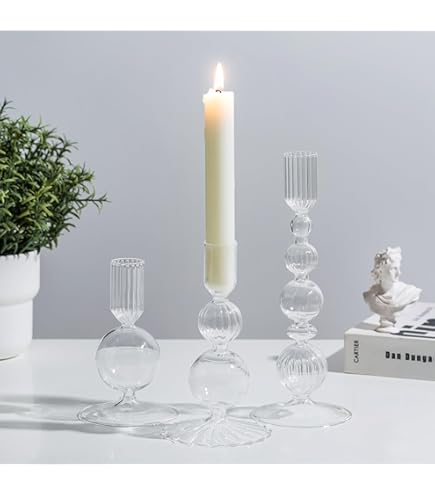 Bougeoirs En Verre Coloré BestAlice - Forme Conique Ondulée, 3 Couches, Pour Décoration Ou Vase, 28x20x11 Cm