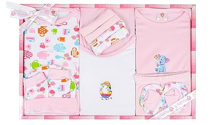 Mini Berry Baby Clothing Set(Pink, New Born) - Pack of 13