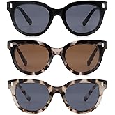 zooxsky 3 Pack Reading Sunglasses for Women Men Classic Outdoor Reader Sunglasses Full Lenses Sun Readers With Metal Spring(BK+ST+DT 1.50)