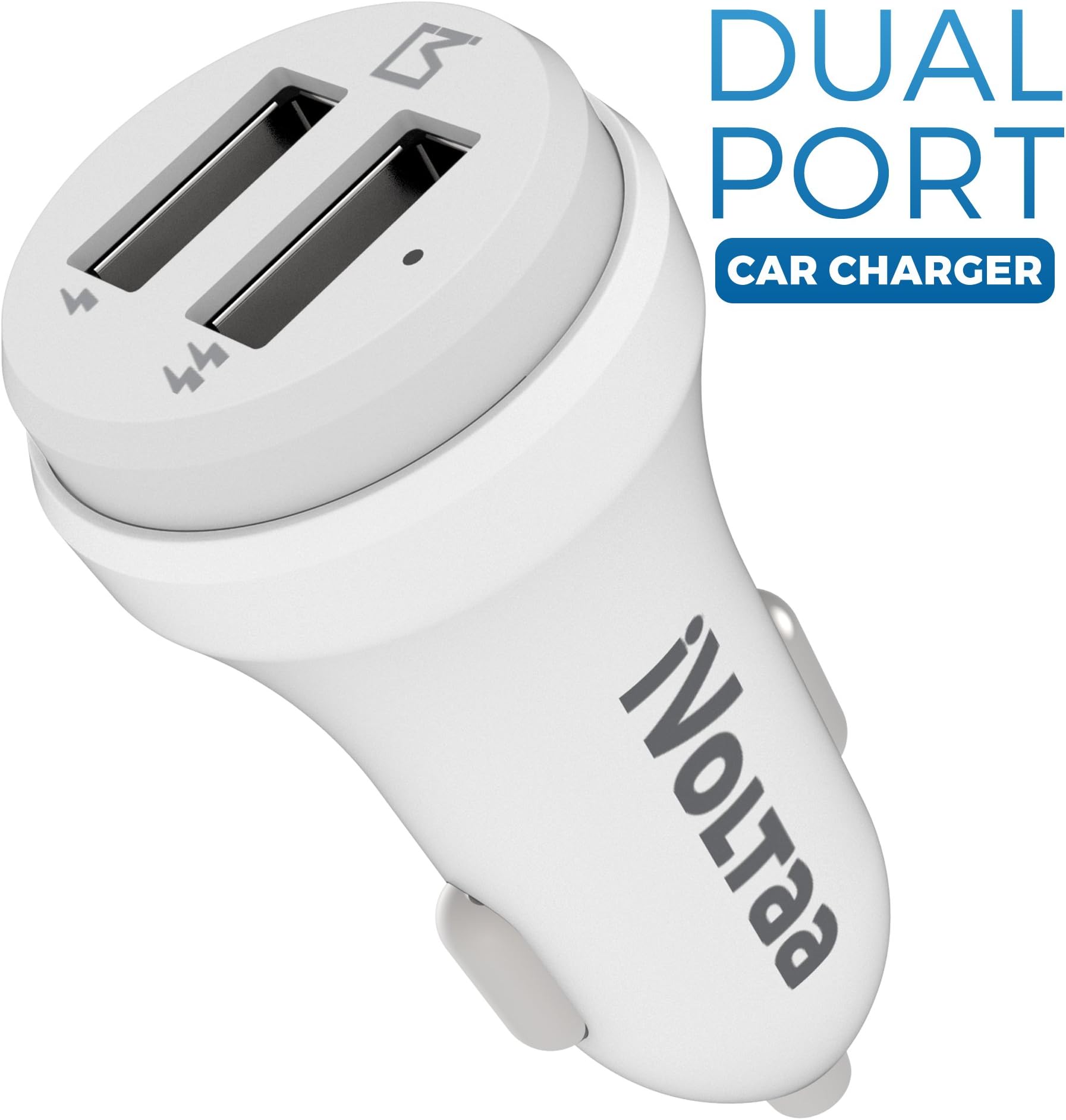 iVoltaa 3.1A Dual Port Car Charger – White