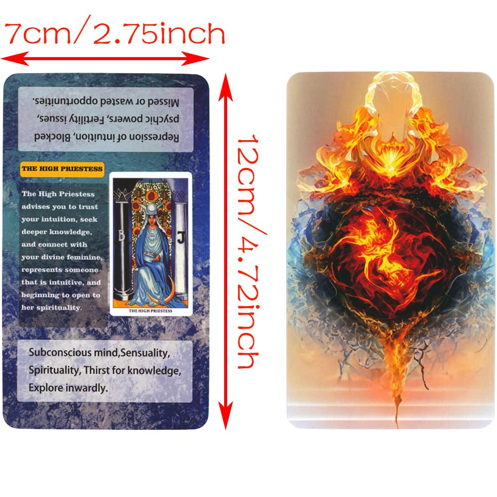 Tarot Deck Set, Tarot Cards for Beginners, Classic Tarot Cards with Meanings on Them