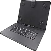 AKNICI 10-10.5 Inch Keyboard Case with Micro USB Plug/Type-C Plug, PU Leather Folio Stand Case Cover for All Android Tablet 10 10.1 10.4 10.5 Inch TECLAST Blackview DOOGEE UMIDIGI CHUWI Headwolf