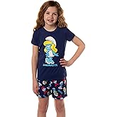 The Smurfs Girls' Smurfette Pose Kid's Sleep Pajama Set Shorts with Short Sleeves