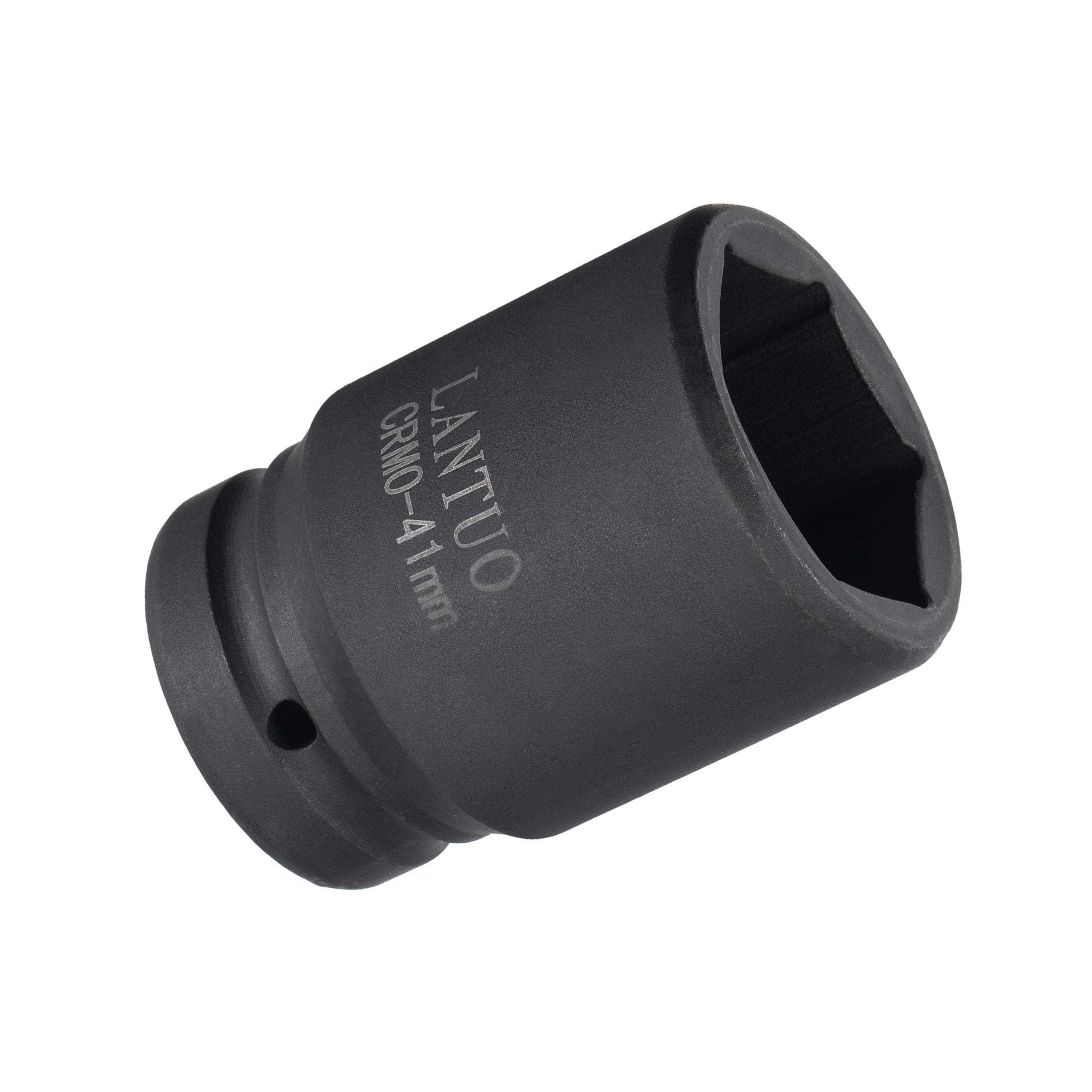 MACHSWON 1 Inch Drive - 41mm Deep Impact Socket with 6 Point Design, Heat-Treated Cr-V Steel 80mm Length, Metric Sizes