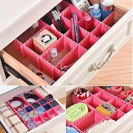 Blue Mrsrui Plastic Drawer Organizers With Customizable Dividers