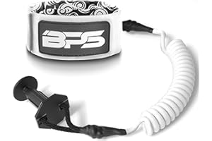 BPS New Zealand ‘Storm’ Bodyboard Leash – Premium Coil 4ft Coiled Wrist Boogie Board Leashes with Plug