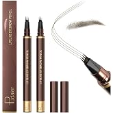2 Pack Eyebrow Pen, Waterproof Microblading Eyebrow Pencil, 4 Tip Precise Eye Brow Makeup Pen for Women to Effortlessly Create Hair Like Natural Brows, Non Dry Out and Last All Day (Medium Brown)