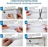 LifenC Adjustable Child Safety Locks 8 Pack Kitchen Cupboard Cabinets Drawers view 9
