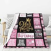 Qcaslprt 90th Birthday Gifts for Women, 1936 90 Years Old Flannel Throw Blanket 60x50 Inches, 90th Women Bday Gifts Ideas, Anniversary Retirement Birthday Blankets Gifts for Family