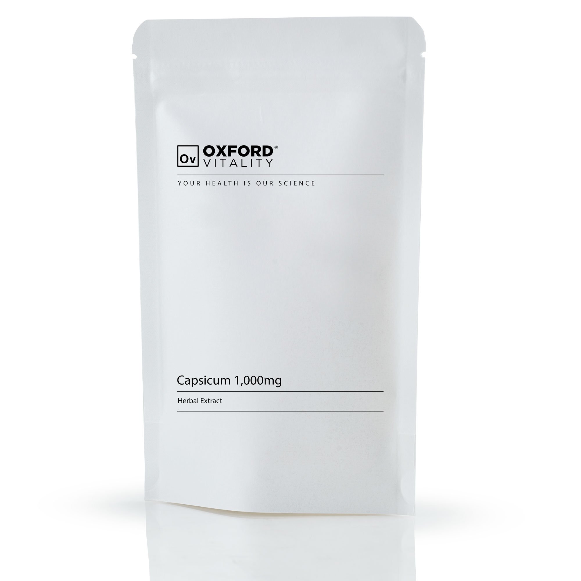 Oxford Vitality Capsicum Tablets 1000mg | Premium Chilli Pepper Extract Supplement | Vegan Natural Daily Formula | UK Manufactured Easy to Take Tablets | Pack of 500