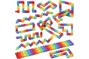 LENDOD 30 Pack Rainbow Wacky Track Toys Snap and Click Fidgets Toys - Party Favors Bulk, Finger Sensory Toy for Stress Relief, Goodie Bag Fillers, Treasure Box Toys for Classroom, Stocking Stuffers