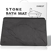 Farest Stone Bath Mat,Diatomaceous Earth Shower Mat,Fast-Drying Stone Bathroom Floor Mat,Absorbent Non-Slip Diatomite Mats for Bathtub,Grey Marble