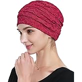 Womens Viscose Beanie Lace Turban Soft Sleep Cap Chemo Hats