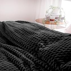 Puncuntex Black Throw Blanket 90"×90" inches Fuzzy