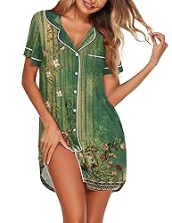 Ekouaer Nightgowns for Women Button Down Sleepshirt
