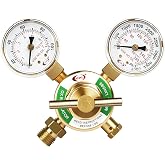 CDL LX45 Light Duty Oxygen Regulator CGA540,Forged Brass | Large Tank Gauge Cutting Torch Regulator,0-4000PSI/0-400PSI Inlet,0-200PSI/0-30PSI Outlet