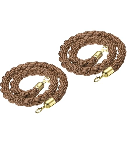 NovelBee 4pcs Red Velvet Stanchion Ropes With Gold Hooks,6.6