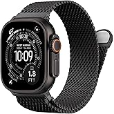 BXUXOHS Milanese Mesh Loop Compatible for Apple Watch Ultra 3/2/1 Band 49mm 46mm 45mm 44mm 42mm 41mm 40mm Men Women,Stainless Steel Metal Magnetic Strap for iWatch Series 11/10/9/8/7/6/5/4/SE 3/2/1