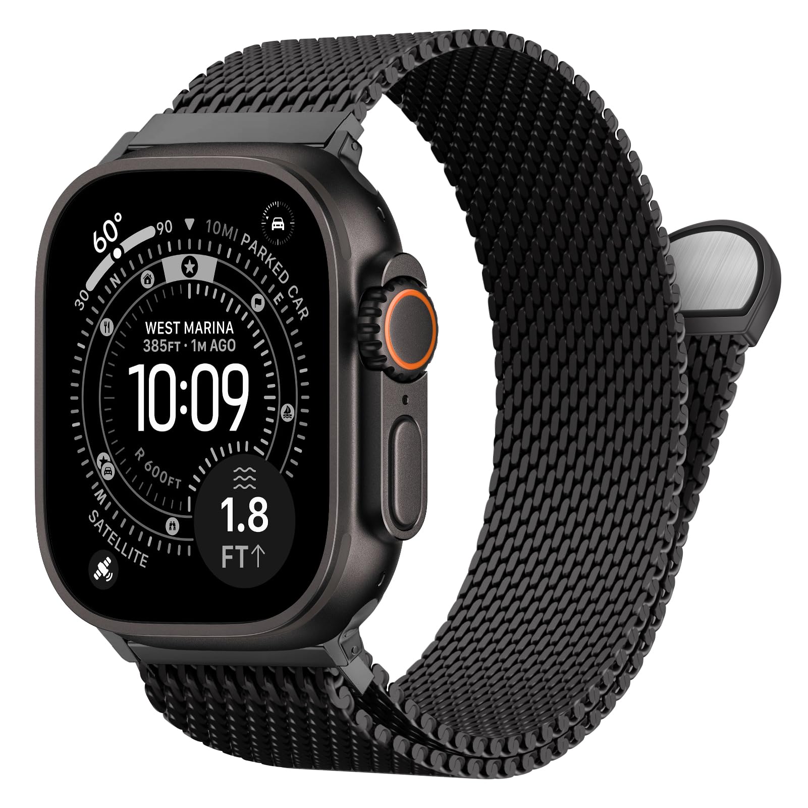 BXUXOHS Milanese Mesh Loop Compatible for Apple Watch Ultra 3/2/1 Band 49mm 46mm 45mm 44mm 42mm Men Women,Stainless Steel Metal Magnetic Strap for iWatch Series 11/10/9/8/7/6/5/4/SE 3/2/1
