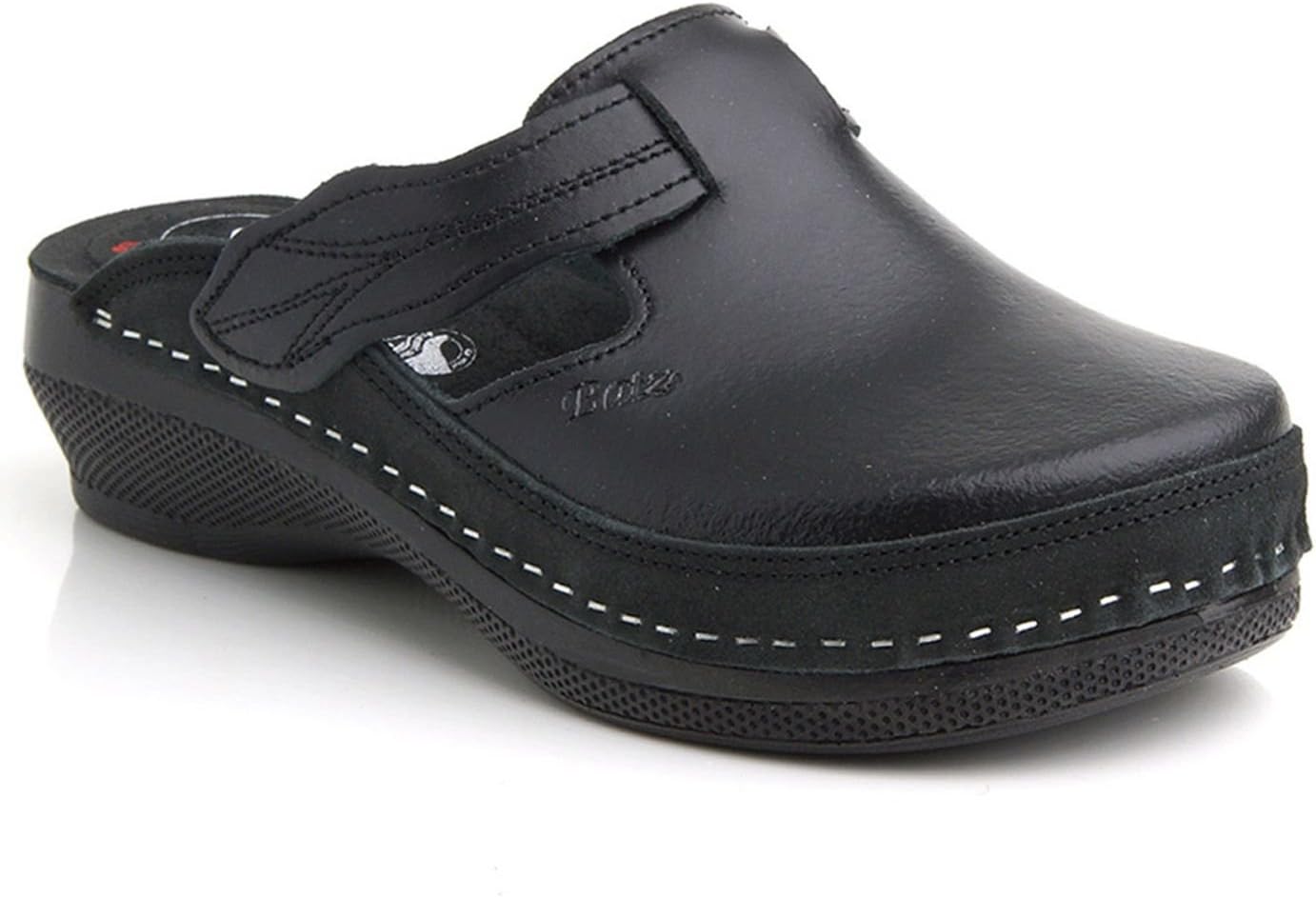 Flower Leather Womens Ladies Slip-on Clogs