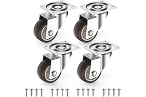 HOLKIE 1 inch Small Caster Wheels for Furniture Low Profile Casters Set of 4 Total Capacity 90 Lbs Perfect Wheels for Small Project、Nightstand、Side Table (No Brake)