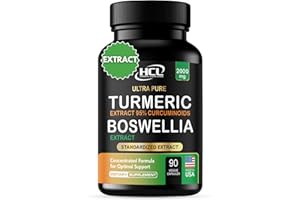 HCL HERBAL CODE LABS Turmeric Boswellia Extract Supplement 2000 mg – Extra Strength Boswellia Serrata with Turmeric Curcumin - 95% Curcuminoids with Boswellia Extract Capsules - Standardized High Potency - Made in USA