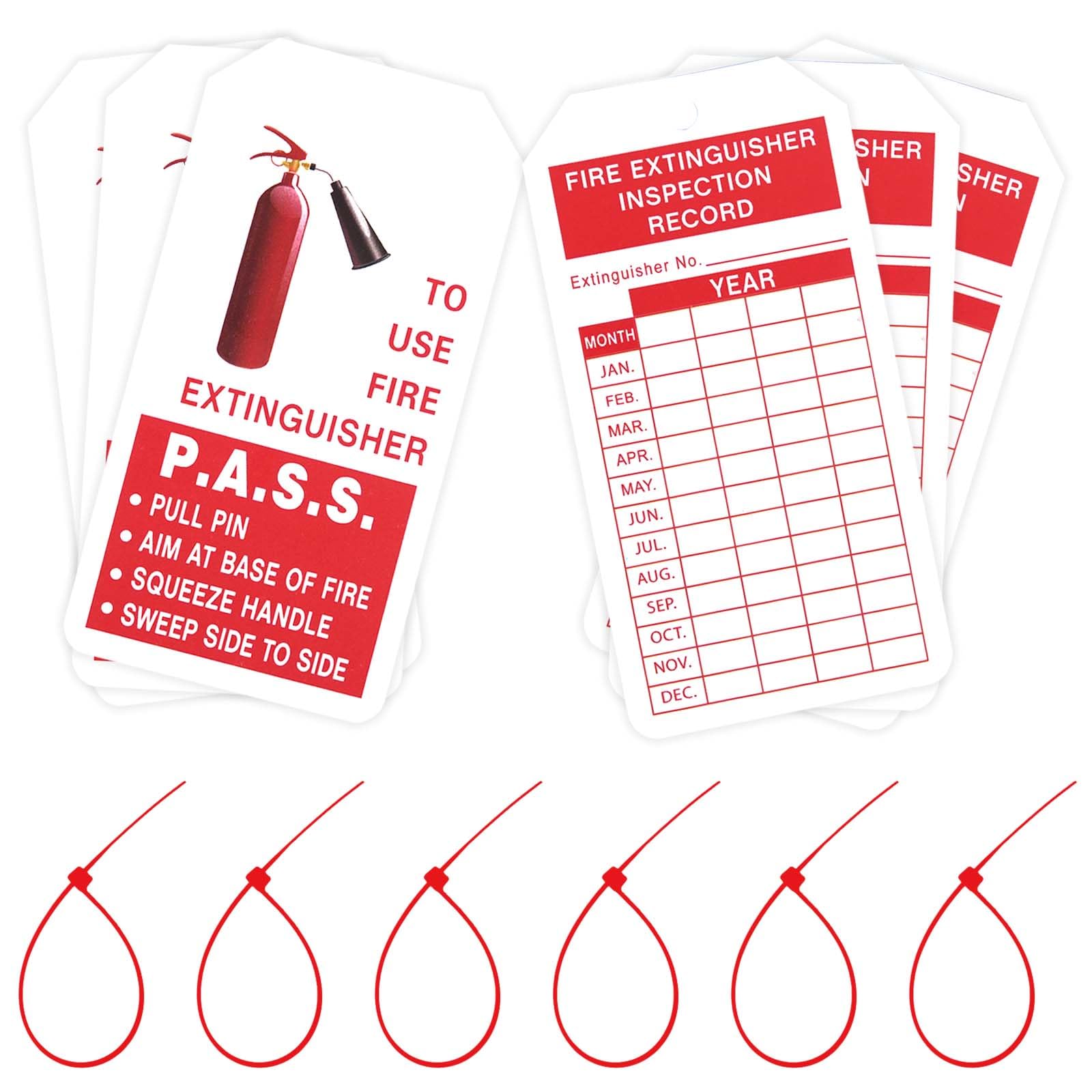 Bolexo Fire Extinguisher Tags with Adjustable Wire