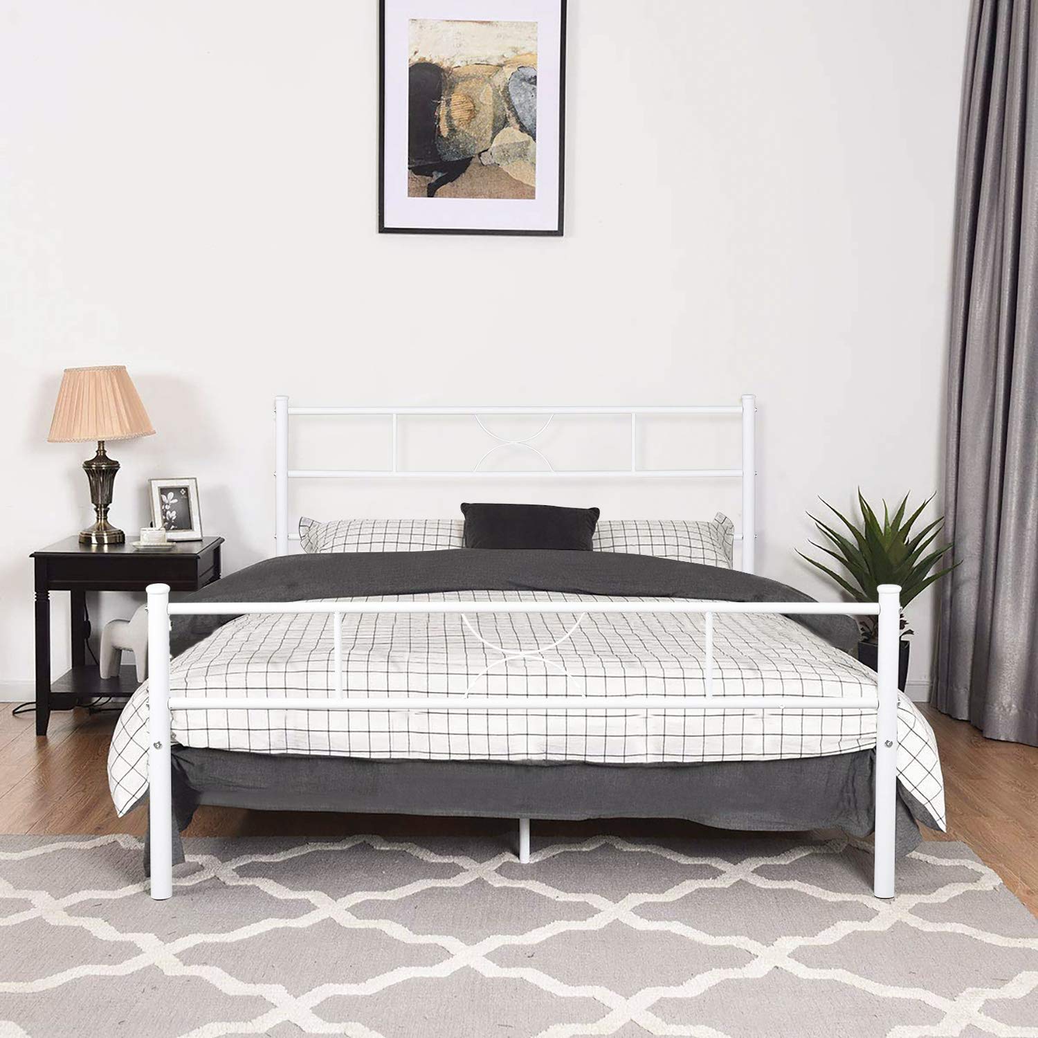 Best Full Bed Frame White Metal