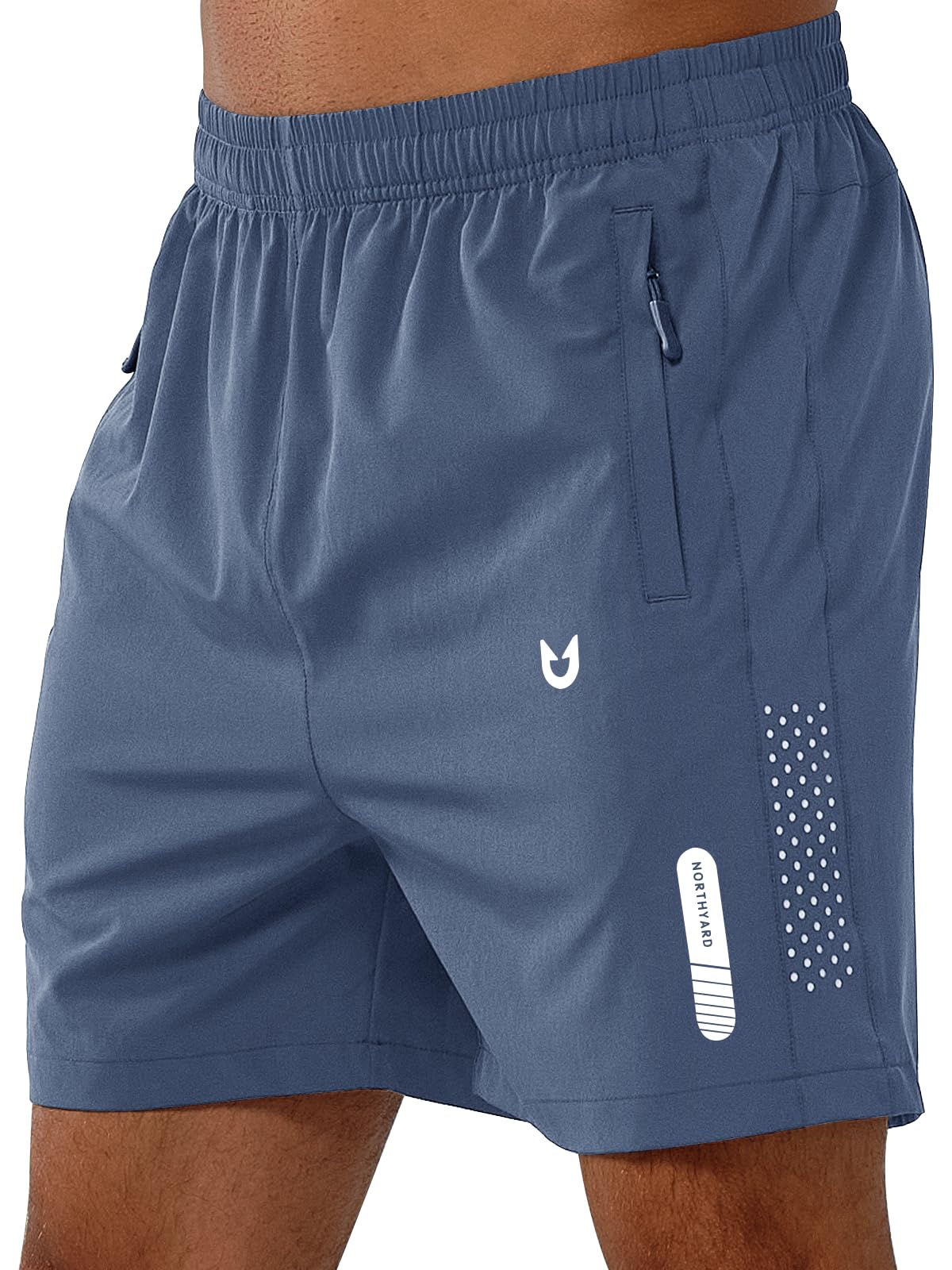 NORTHYARD Men's Athletic Running Shorts Quick Dry Workout Shorts 7"/ 5"/ 9" Lightweight Sports Gym Basketball Tennis Hiking Exercise FEDERALBLUE-5inch 3XL Image