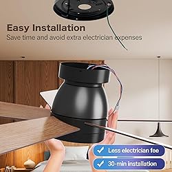 AKOFUN Ceiling Fans with Lights, 52 inch Low