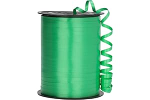 OMISELIO Green Ribbon, 500 Yard Dark Green Curling Ribbon, Curling Ribbon for Gift Wrapping, Curly Ribbon, Balloon String, Balloon Ribbon, Gift Ribbon for Christmas, St Patrick's Day, Graduation