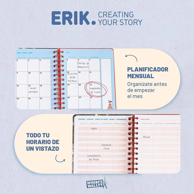 Agenda Escolar 2026 Visão da Semana 2027 Onde está o Wally?