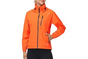 Nepest Womens Cycling Rain Jackets Lightweight Waterproof Biking Running Windbreaker UPF 50+ Reflective Packable Hooded